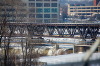 Rock River Ice Flow and Downtown Rockford, IL