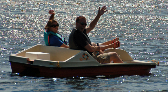 Lisa and Brandon on the paddle boat