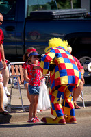 Clowns and little girl smiles